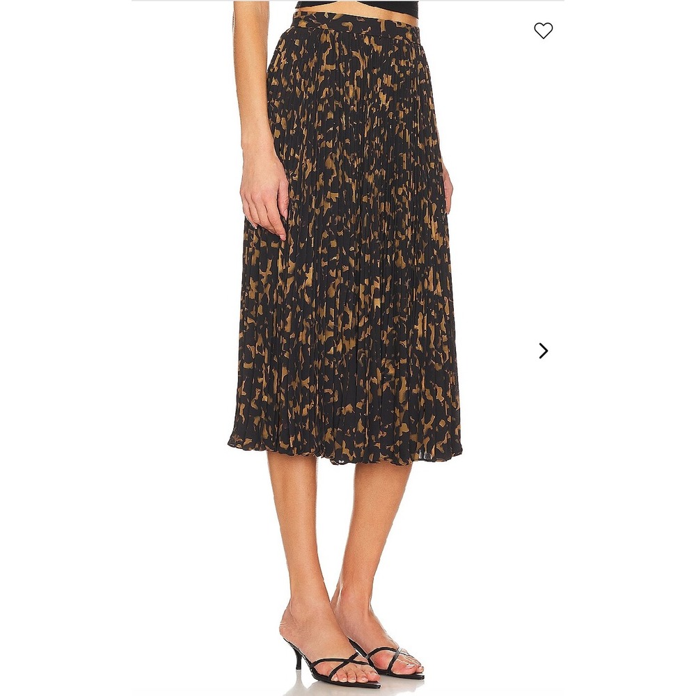 Theory Sunburst Midi Skirt Tortoise Animal Print Pleated Georgette 10 - Picture 2 of 10